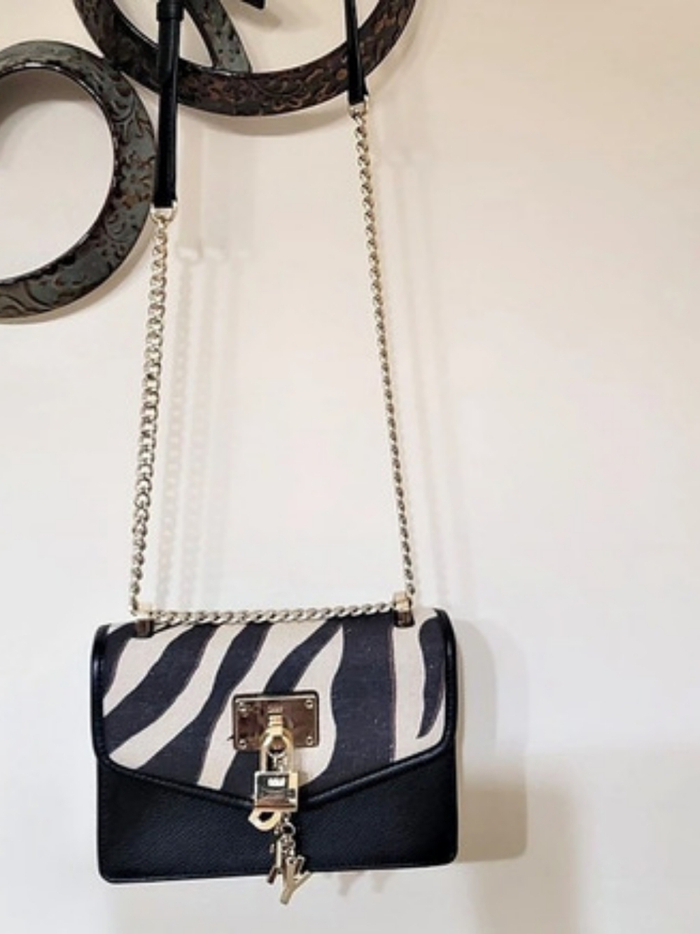 DKNY Zebra Print Crossbody Bag in Black & White Like New